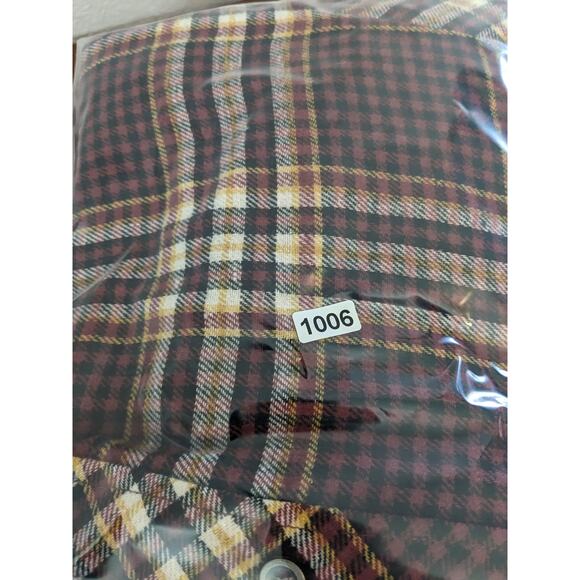 Doe & Rae Button Up Shirt L Red Yellow Plaid Flannel Long Sleeve Collared 12340T - Picture 10 of 12
